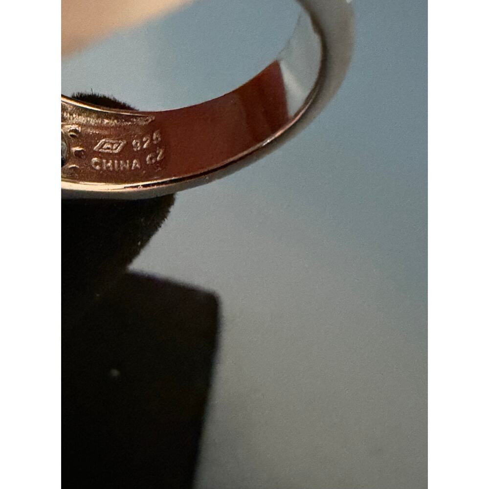 Diamonique Fancy Cut Band Ring, Sterling Silver Sz 5 - Picture 7 of 8
